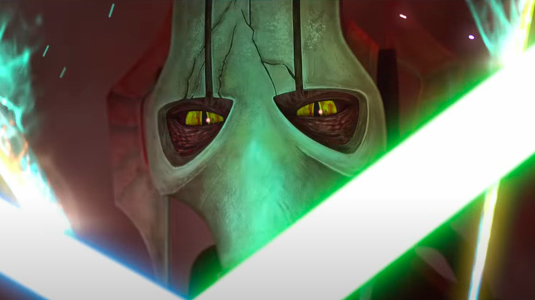 General Grievous lutando com sabres de luz em Star Wars: Tales of the Empire