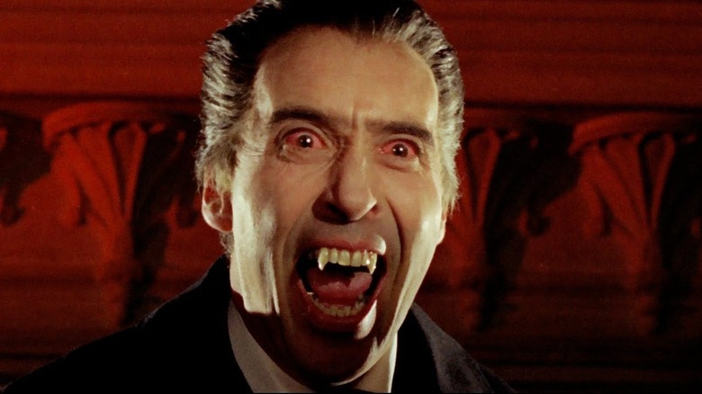 Dracula showing fangs