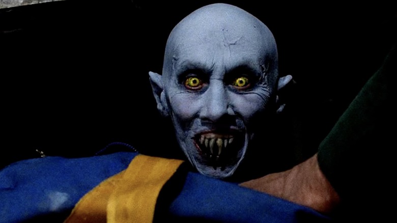 Actor Reggie Nalder as a haunting, yellow-eyed nightmare vision of Barlow in the 1979 Salem's Lot