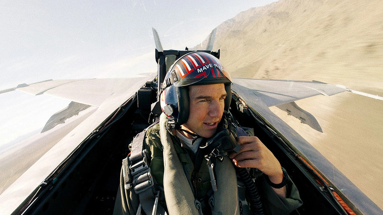 Maverick flying in Top Gun: Maverick