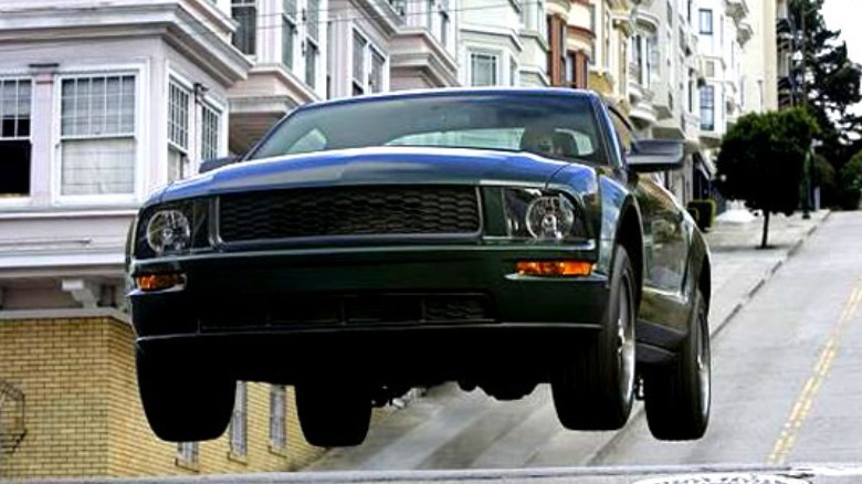 Car mid-air San Francisco street