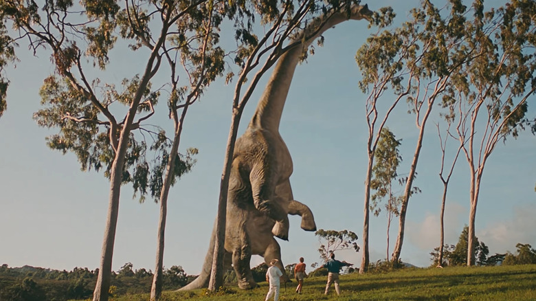 Brachiosaurus eating from a tree in Jurassic Park