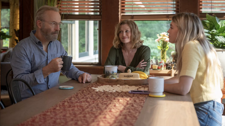 Bob Odenkirk, Mireille Enos, and Olivia Scott Welch in Straight Man