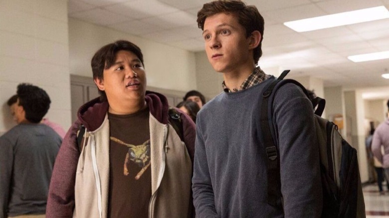 Ned and Peter in high school hallway