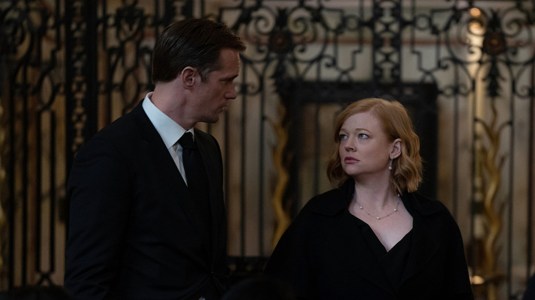 Sarah Snook and Alexander Skarsgard in Succession