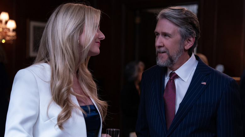 Justine Lupe and Alan Ruck in Succession