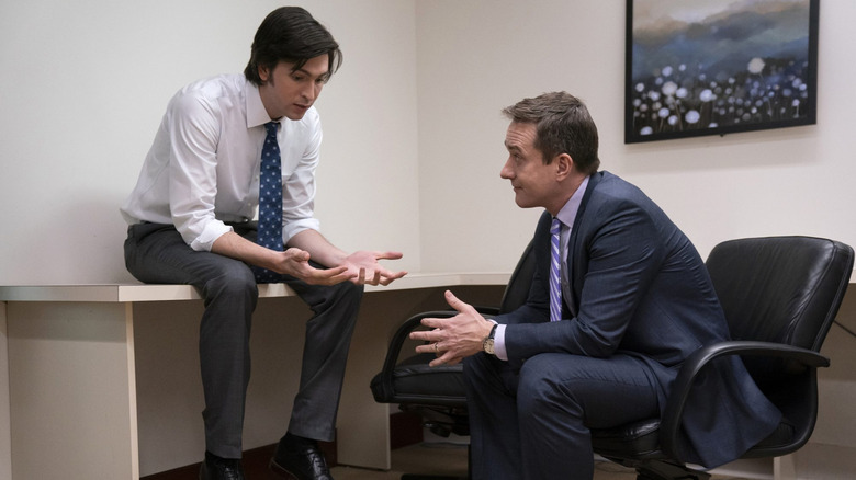 Matthew Macfadyen and Nicholas Braun in Succession