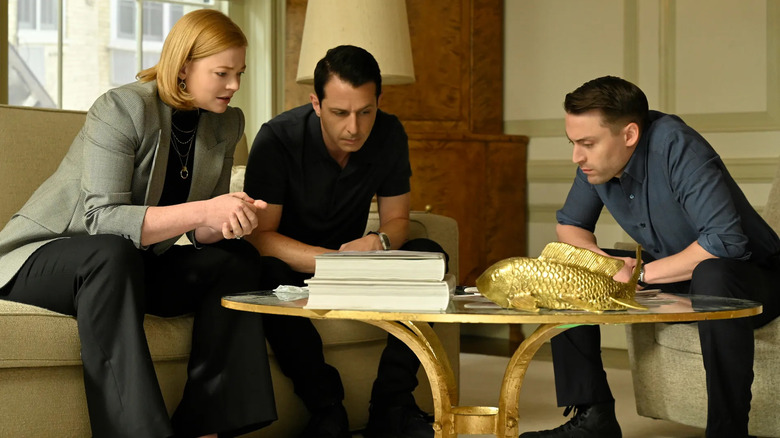 Sarah Snook, Jeremy Strong and Kieran Culkin in Succession