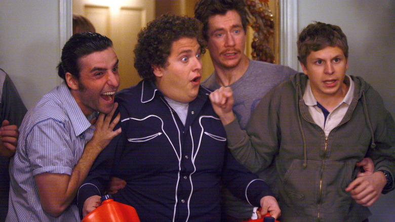 David Krumholtz, Jonah Hill, Kevin Breznahan, and Michael Cera in Superbad