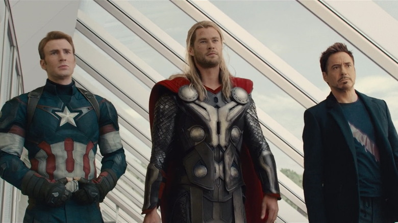 Cap, Thor, and Tony Stark in Age of Ultron