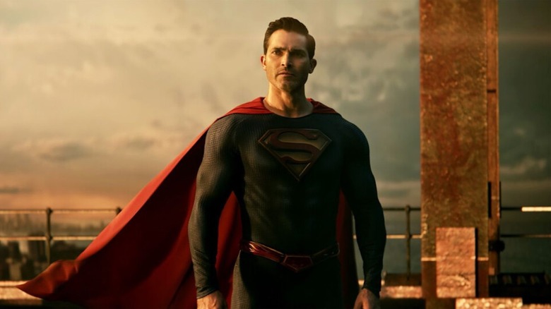 Superman standing and looking concerned in Superman & Lois