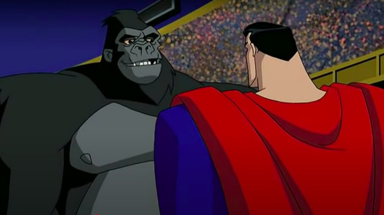 Gorilla Grodd faces down Superman in the Justice League episode Secret Society