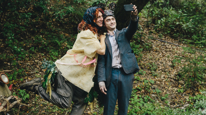 Swiss Army Man taking a selfie