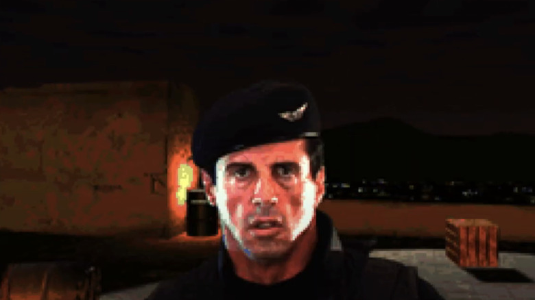 John Spartan runs towards camera in the Demolition Man video game