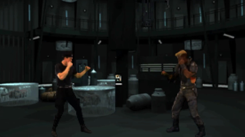 John Spartan faces off against Simon Phoenix in the Demolition Man video game