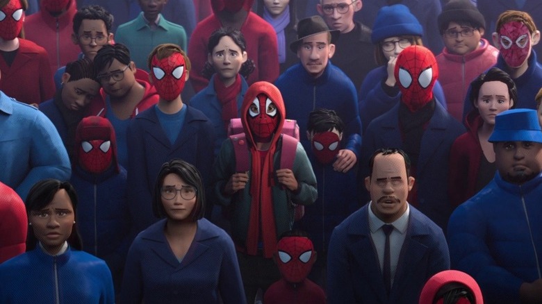 Into the Spider-Verse funeral scene 