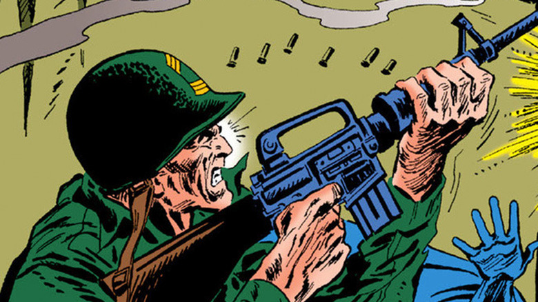 Sgt. Rock Fires Weapon