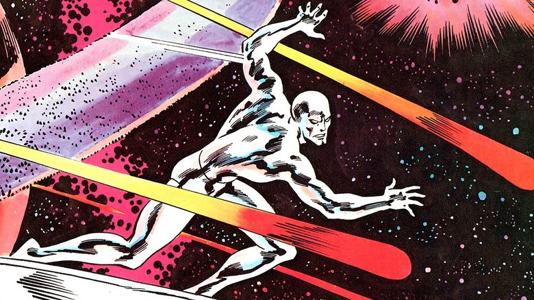 Silver Surfer Flies Through Space