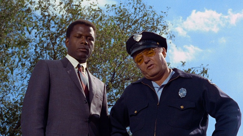 Detective Tibbs and Chief Gillespie looking down from In the Heat of the Night