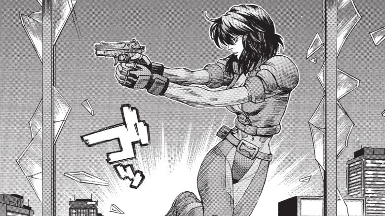 Motoko Kusanagi shoots through window