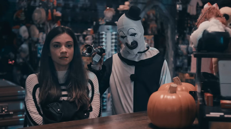 Lauren LaVera and David Howard Thornton in Terrifier 2