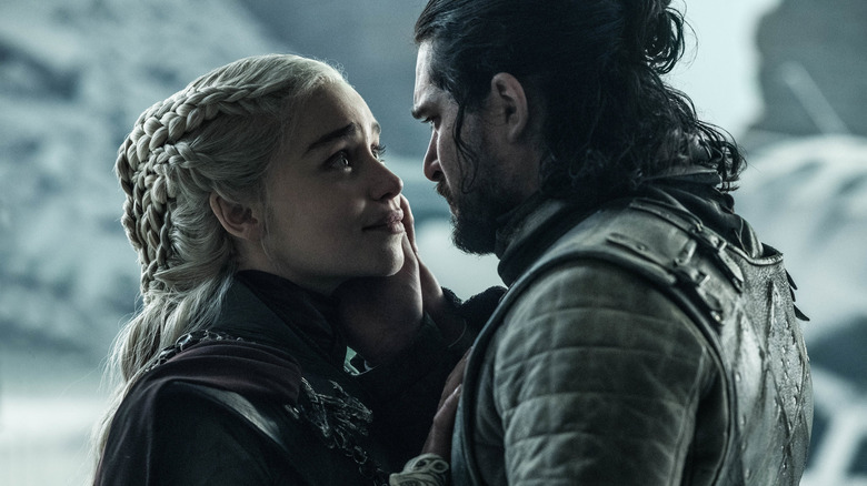 Emilia Clarke and Kit Harington in Game of Thrones