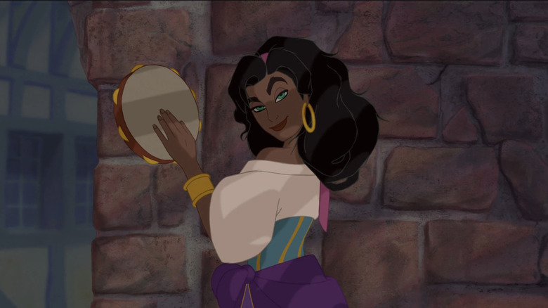 Esmeralda playing the tambourine in The Hunchback of Notre Dame