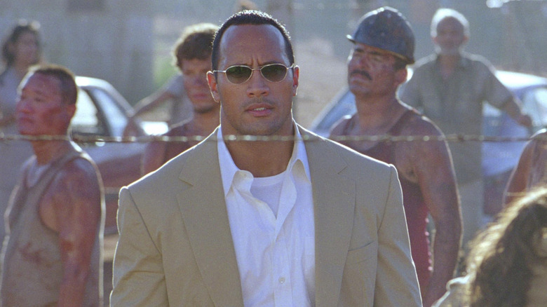 Dwayne Johnson in The Rundown as Beck, bounty hunter and wanna-be chef