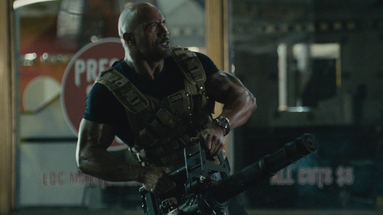 Dwayne Johnson's Luke Hobbs takes aim in Furious 7