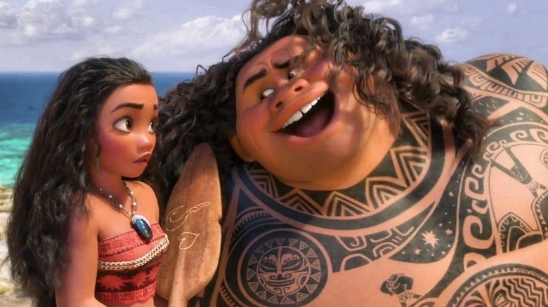 Maui sings to Moana that she's welcome.