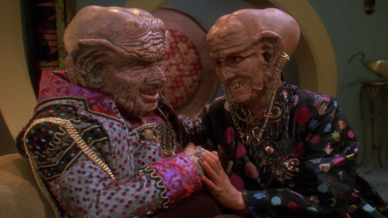 Wallace Shawn and Cecily Adams in Star Trek: Deep Space Nine