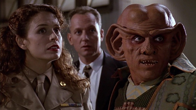 Megan Gallagher, Conor O'Farrell, and Armin Shimerman in Star Trek: Deep Space Nine