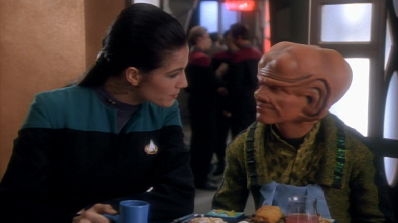 Terry Farrell and Helene Udy in Star Trek: Deep Space Nine