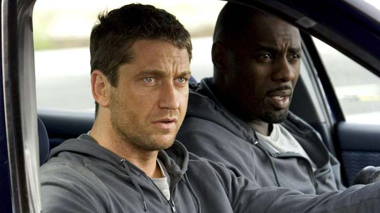 Gerard Butler and Idris Elba driving