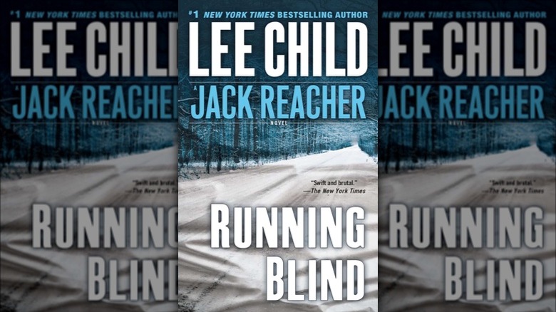  Running Blind by Lee Child, picturing a snowy road through the woods