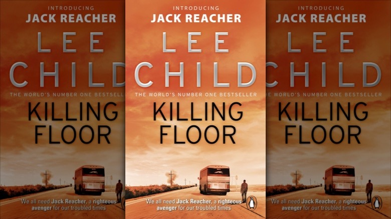  Killing Floor by Lee Child, with a picture of a man standing behind a bus