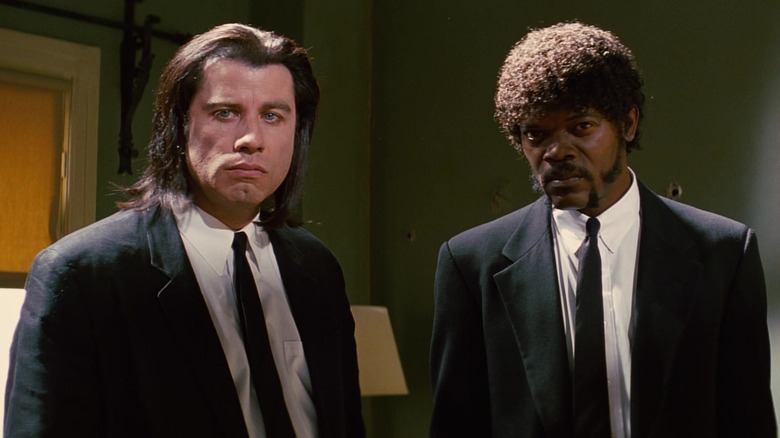 Vincent and Jules looking angry in Pulp Fiction