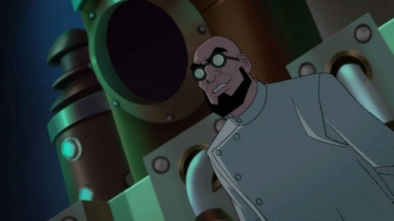 Hugo Strange smiling triumphantly