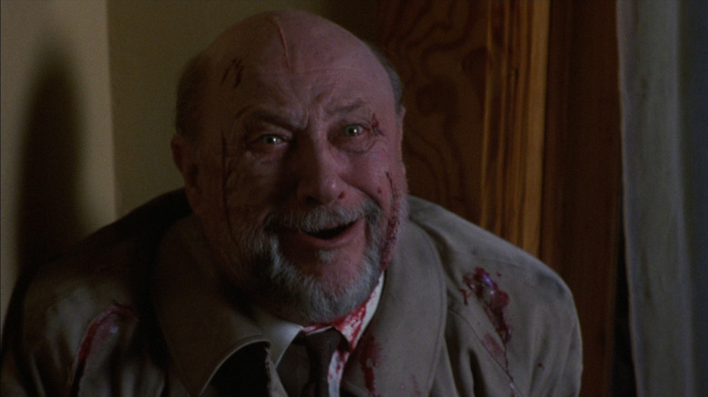 Donald Pleasence Samuel Loomis covered in blood
