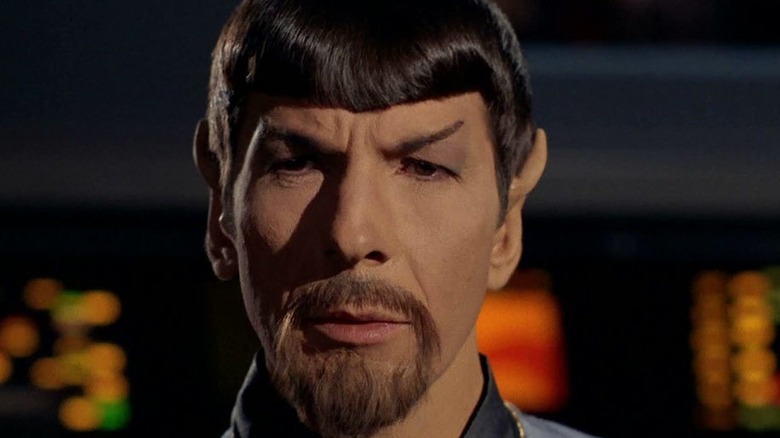 Leonard Nimoy as Mirror Spock, with evil goatee, on Star Trek