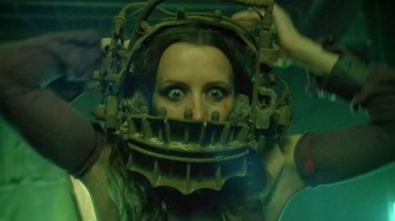 Amanda Young in the reverse bear trap