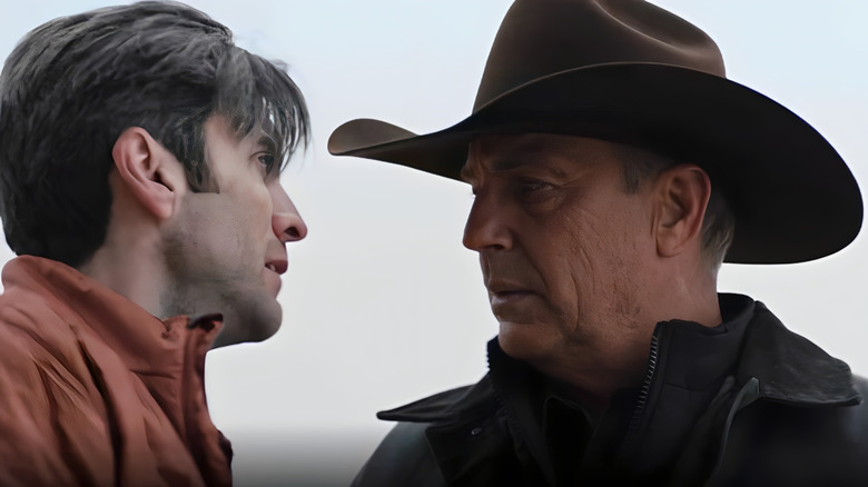 John Dutton speaking to a tearful Jamie in Yellowstone