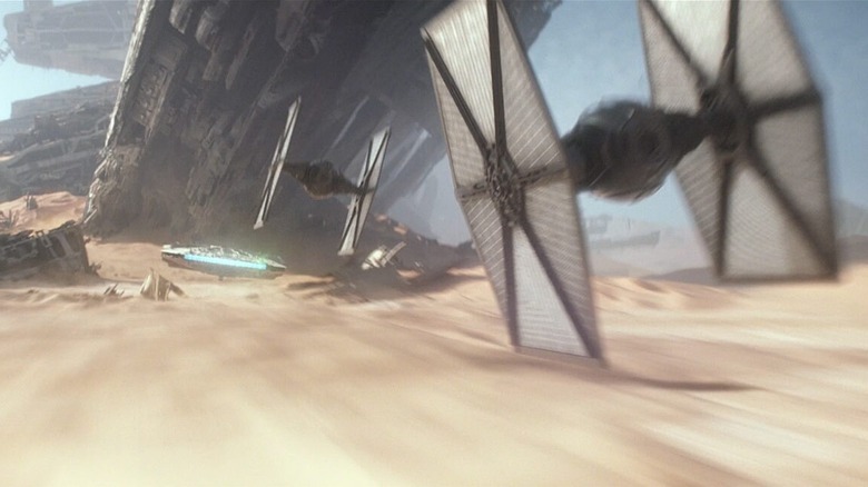 Force Awakens Millennium Falcon chase