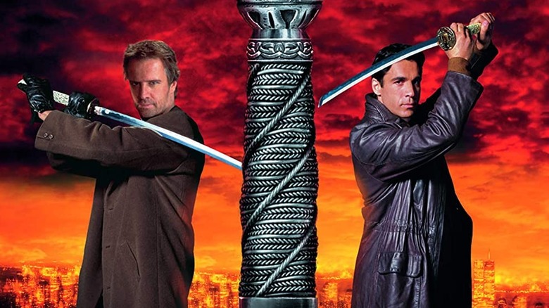 Christopher Lambert and Adrian Paul as Highlanders swords