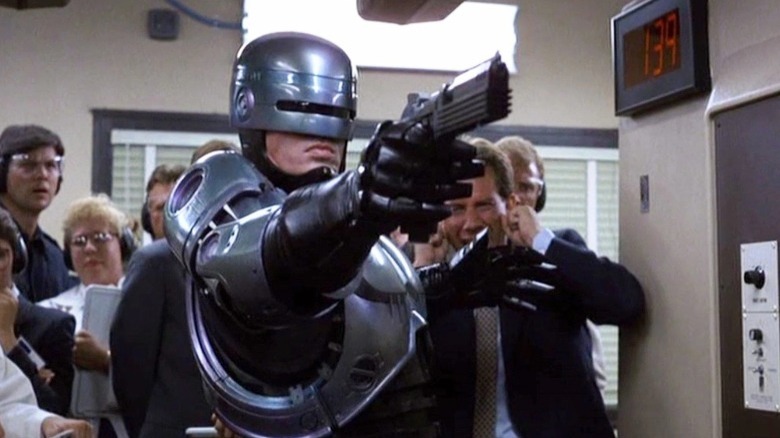 RoboCop training with firearm