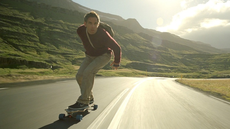 Ben Stiller skateboarding