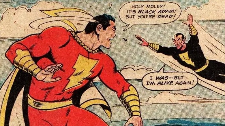 Black Adam confronting Captain Marvel