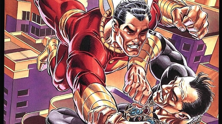 Black Adam fighting Captain Marvel