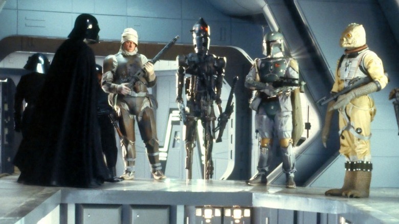 Darth Vader with bounty hunters