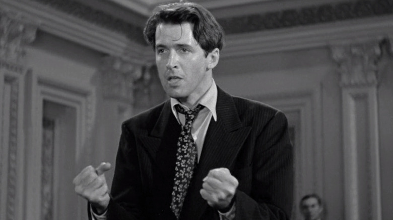 Sweaty, disheveled James Stewart in the senate